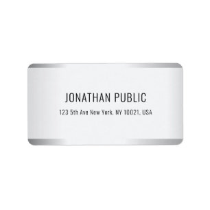 Imitate Silver Beruflich Moderne glamouröse Vorlag Adressaufkleber