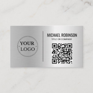 Imitate Silver Business Logo QR Code Beruflich Visitenkarte
