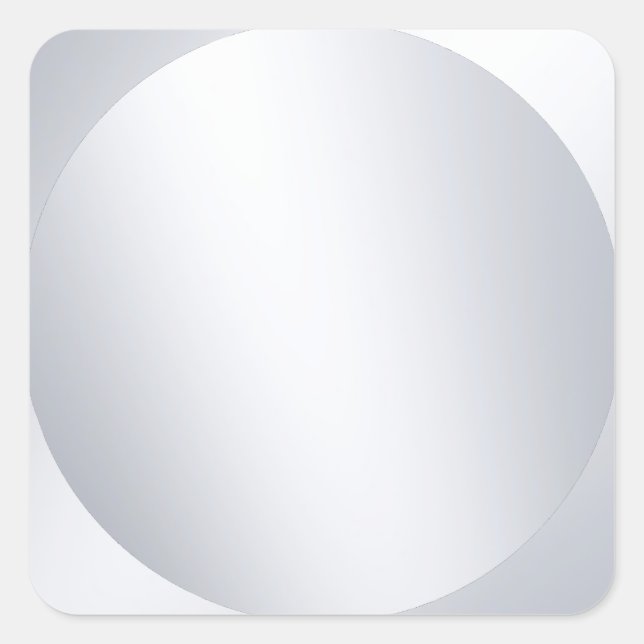 Imitate Silver Custom Template Metallic Look Quadratischer Aufkleber (Vorderseite)