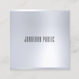 Imitate Silver Elegante Moderne glamouröse Vorlage Quadratische Visitenkarte