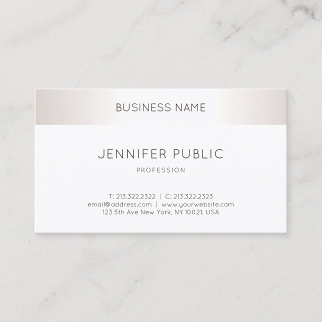 Imitate Silver Elegante Sleek Beruflich Schlicht Visitenkarte (Vorderseite)