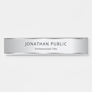 Imitate Silver Eleganter Moderner Glamour Template Türschild