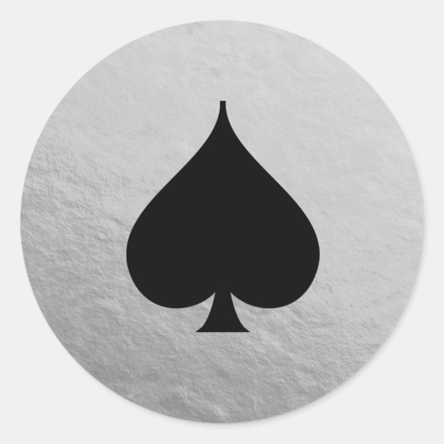 Imitate Silver Foil Black Spade Symbol Sticker (Vorderseite)