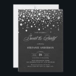 Imitate Silver Foil Confetti Chalkboard 16 . Gebur Einladung<br><div class="desc">Rustikale und skurrile 16 . Geburtstag Party Einladung mit Imitaten silberne Konfetti mit einem Kalkboard Hintergrund. Diese Einladung ist für jede Veranstaltung individuell anpassbar. Bitte beachten Sie,  dass es in der Einladung keine Folie gibt.</div>