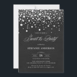 Imitate Silver Foil Confetti Chalkboard 16 . Gebur Einladung<br><div class="desc">Rustikale und skurrile 16 . Geburtstag Party Einladung mit Imitaten silberne Konfetti mit einem Kalkboard Hintergrund. Diese Einladung ist für jede Veranstaltung individuell anpassbar. Bitte beachten Sie,  dass es in der Einladung keine Folie gibt.</div>
