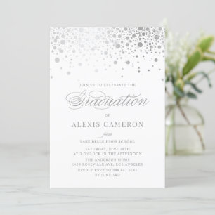 Imitate Silver Foil Confetti Dots Abschluss Einladung