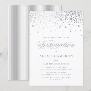 Imitate Silver Foil Confetti Dots Abschluss Einladung