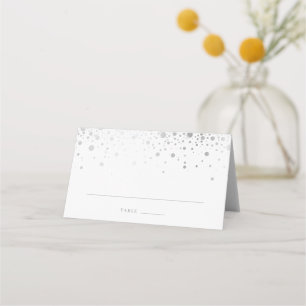 Imitate Silver Foil Confetti Dots Elegante Hochzei Platzkarte