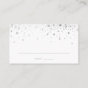 Imitate Silver Foil Confetti Dots Elegante Hochzei Platzkarte