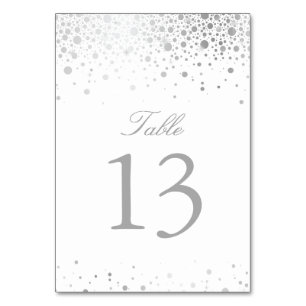 Imitate Silver Foil Confetti Dots Tischnummer