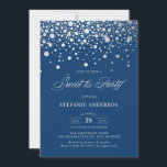 Imitate Silver Foil Confetti | Navy 16 . Geburtsta Einladung<br><div class="desc">Moderne und elegante 16 . Geburtstag Party Einladung mit Imitaten Silberfolie Konfetti mit marineblau Hintergrund. Diese Einladung ist für jede Veranstaltung individuell anpassbar. Bitte beachten Sie,  dass es in der Einladung keine Folie gibt.</div>