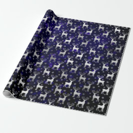 Imitate Silver Foil Weihnachtsmann & Blue Bokeh Geschenkpapier
