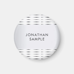 Imitate Silver Glamour Elegante Moderne Vorlage Magnet