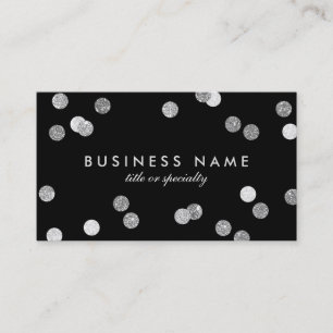 Imitate Silver Glitzer Confetti Black Business Car Visitenkarte