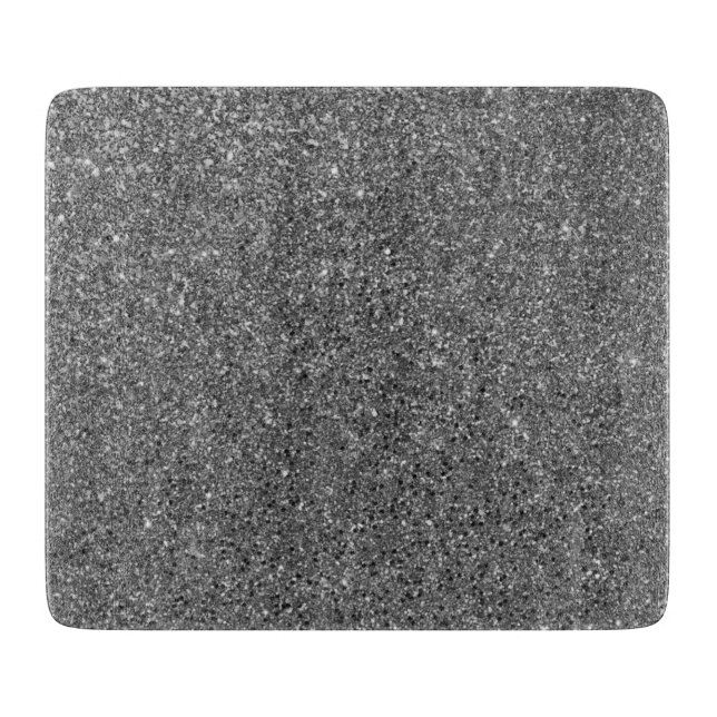 Imitate Silver Glitzer Modernes Küchenbrett Schneidebrett (Vorderseite)