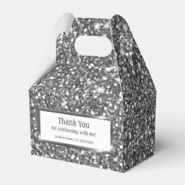 Imitate Silver Glitzer Textur Look & Custom Text Geschenkschachtel