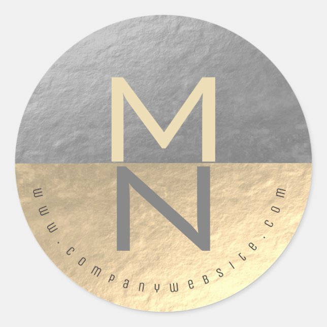 Imitate Silver & Gold Foil Semi Circle Business Lo Runder Aufkleber (Vorderseite)