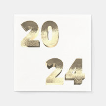 Imitate Silver Gold Happy New Year 2024