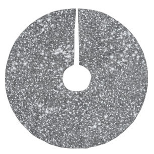 Imitate Silver Gray Glitzer Texture Look-like Desi Polyester Weihnachtsbaumdecke