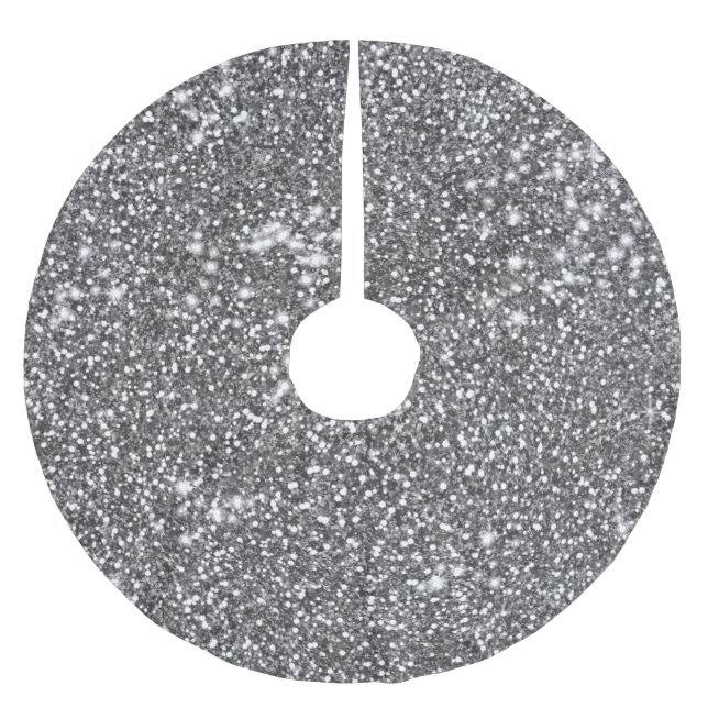 Imitate Silver Gray Glitzer Texture Look-like Desi Polyester Weihnachtsbaumdecke (Vorderseite)