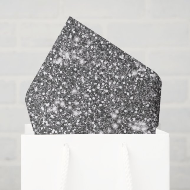 Imitate Silver Gray Glitzer Texture Look-like Desi Seidenpapier (Geschenktüte)