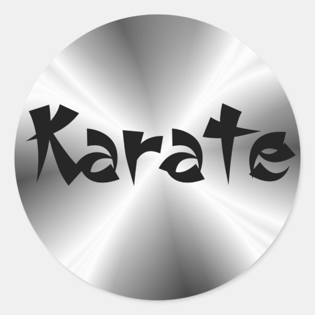 Imitate Silver Karate Round Sticker (Vorderseite)