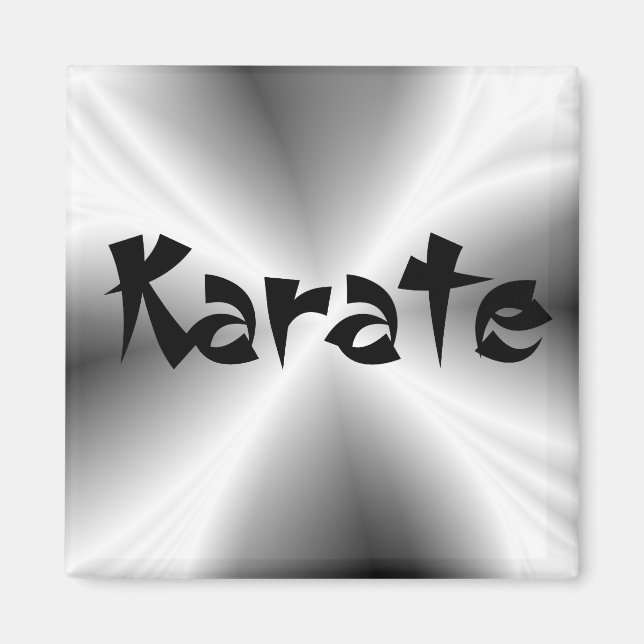 Imitate Silver Karate Square Magnet (Vorne)