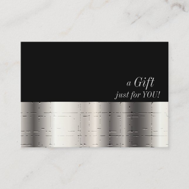 Imitate Silver Metallic Gift Certificate Rabattkarte (Vorderseite)