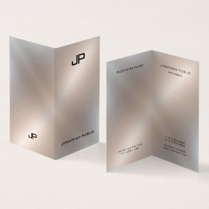 Imitate Silver Metallic Look Elegant Modernes Mono Visitenkarten