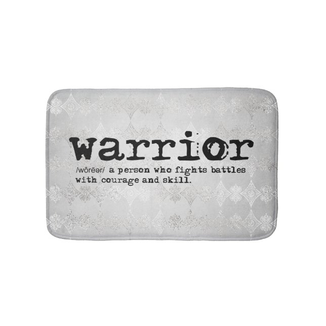 Imitate Silver Metallic Warrior Definition Badematte (Vorderseite)