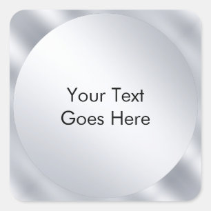 Imitate Silver Modern Template Fügen Sie Ihrem Tex Quadratischer Aufkleber