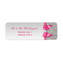 Imitate Silver Sequins Hot Pink Bow und Diamond
