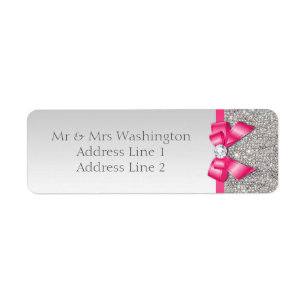 Imitate Silver Sequins Hot Pink Bow und Diamond