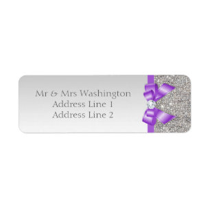 Imitate Silver Sequins Lavendel Bow und Diamond