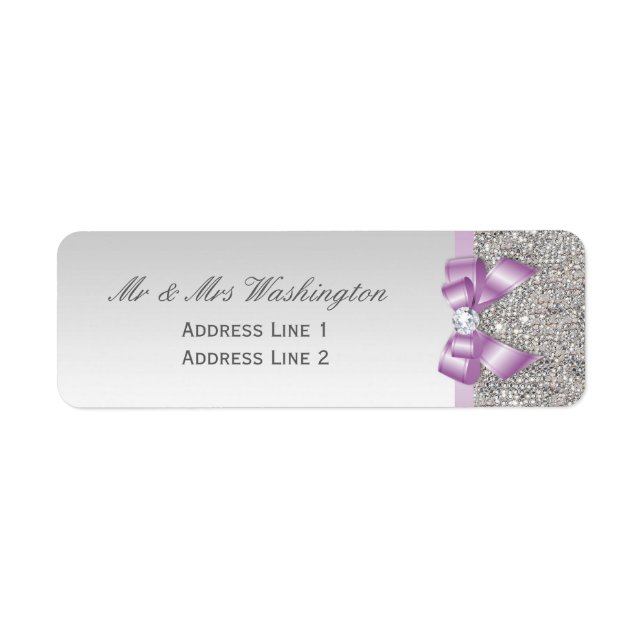 Imitate Silver Sequins Lilac Bow und Diamond (Vorne)