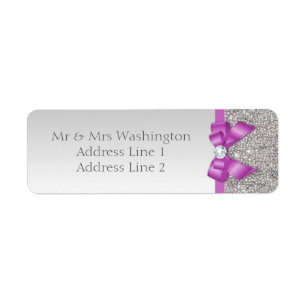 Imitate Silver Sequins Radiant Orchid Bow und Diam