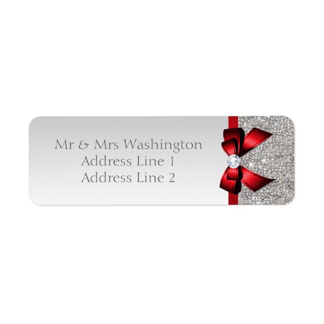 Imitate Silver Sequins Red Bow und Diamond (Vorne)