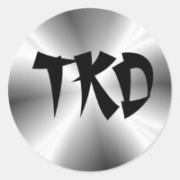 Imitate Silver TKD Round Aufkleber