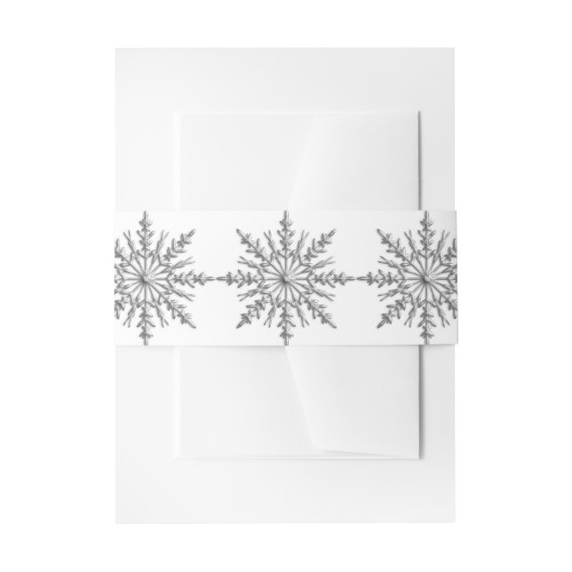 Imitate Silver Tone Snowflakes Winterhochzeit Einladungsbanderole (Vorderseite Beispiel)