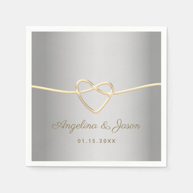 Imitate Silver Wedding Serviette (Vorderseite)