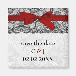 Imitate sind rot und farbig, Save the Date schwarz Magnet