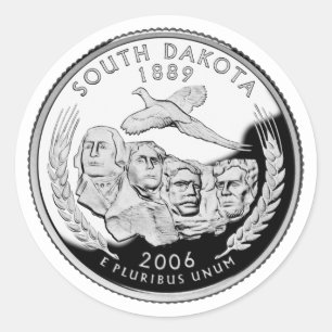 Imitate South Dakota Staat Quarter Runder Aufkleber