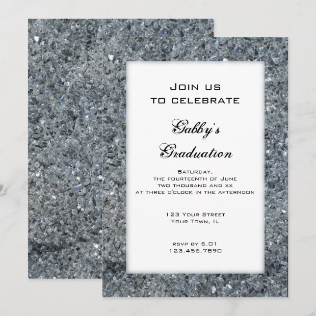 Imitate Sparkle Graduation Party Einladung (Vorne/Hinten)