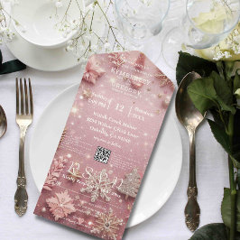 Imitate Sparkle Shimmer Pink Silver Winter Weihnac All In One Einladung