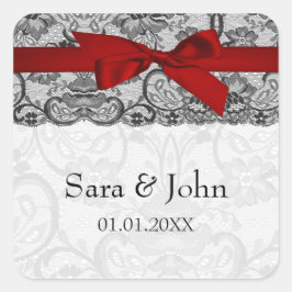 Imitate, Spitzen und farbige, schwarze Umschlag Au Quadratischer Aufkleber