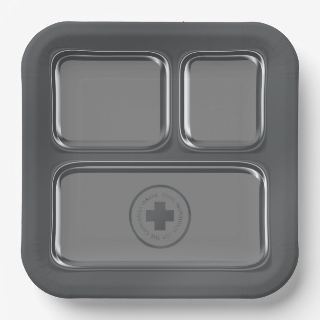 Imitate Steel Hospital Prison Food Tray Pappteller (Vorderseite)