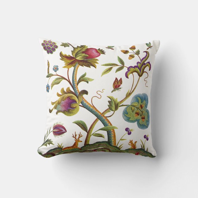 Imitate Stickereien - Baum des Lebens Jacobohnenku Kissen (Vorderseite)