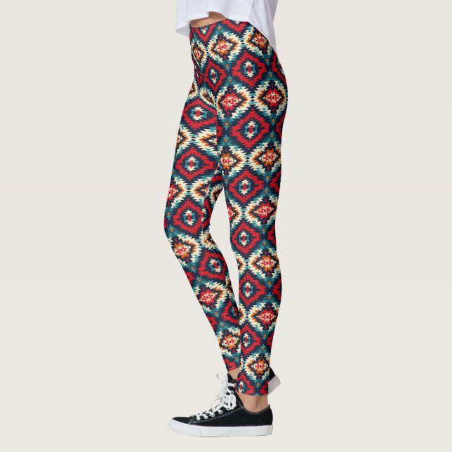 Imitate Strick Aztekenkachelmuster Leggings (Links)