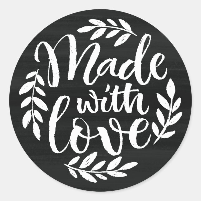 Imitate Tafelschrift aus Liebe Runder Aufkleber (Vorderseite)