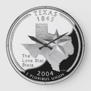 Imitate Texas Staat Quarter Clock Große Wanduhr